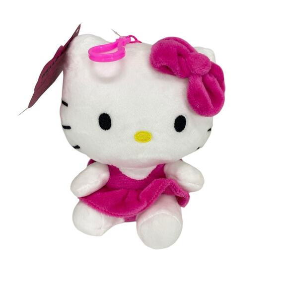 NEW Sanrio Hello Kitty Plush Backpack Bag Clip Coin Purse Key Chain 6 inch - Picture 5 of 5